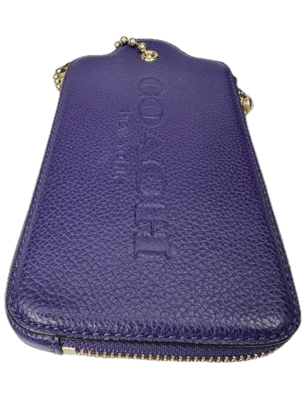 COACH HANGTAG WRISTLET MULTIFUNCTION CASE LEATHER F52390 PURPLE WALLET - Picture 6 of 13